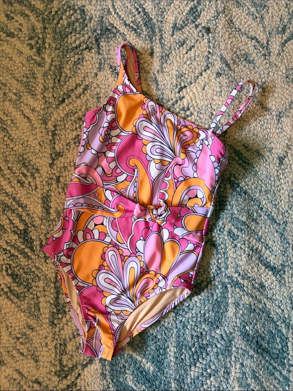 Girls' Palm Beach Pink & Orange One-Piece Swimsuit